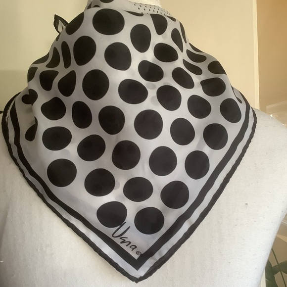 Two Black and White Print 21” Square Scarves - Picture 3 of 13
